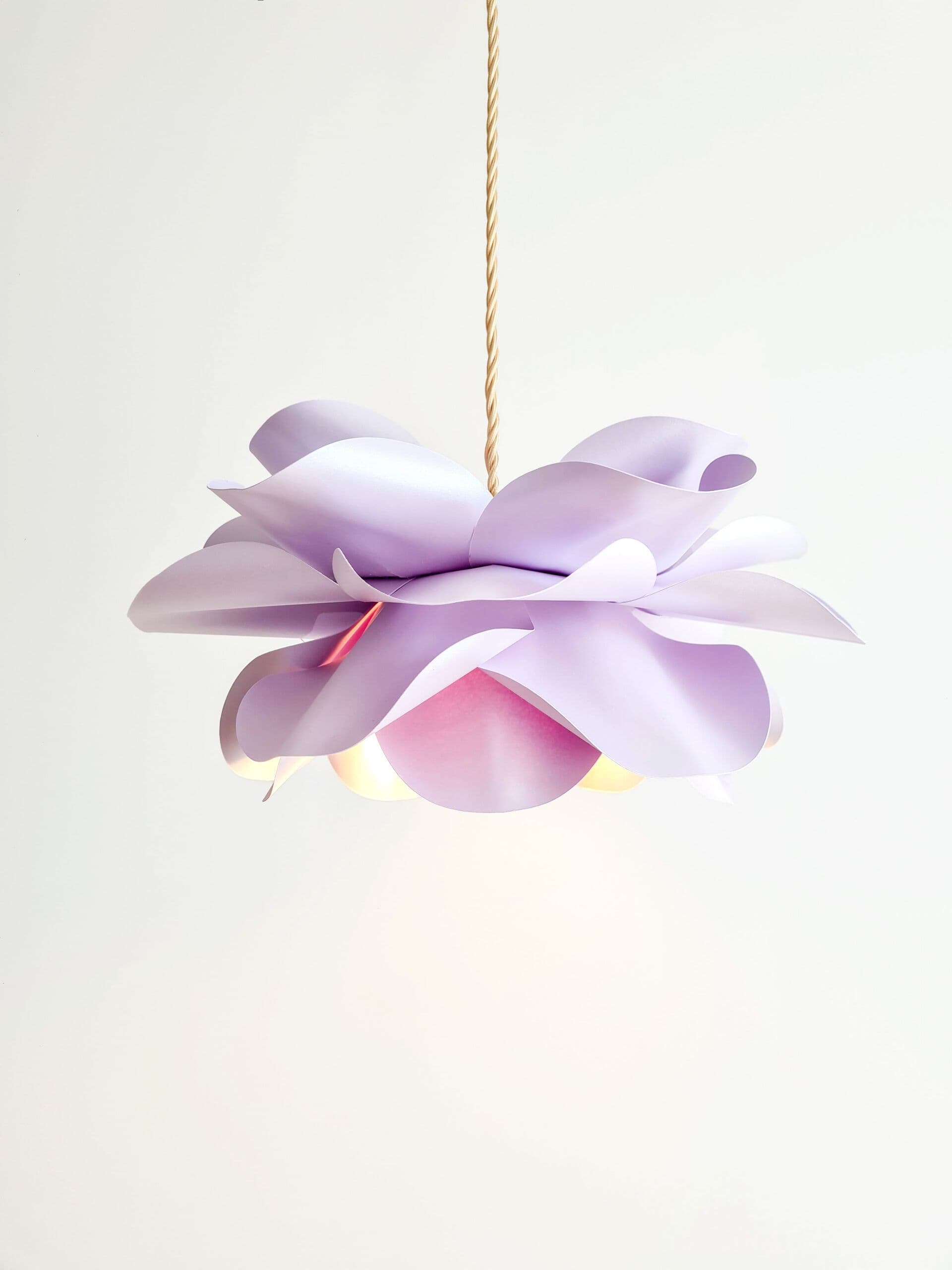 Fairy rose paper flower lamp, detail of petals
